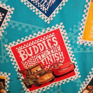 Disney Blue and Red 'Buddies to the Finish' Cars Fabric Panel